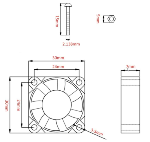 ULTRALEISE Transparenter Bürstenloser Lüfter 30mm von Aokin DC 5 V/3,3 V